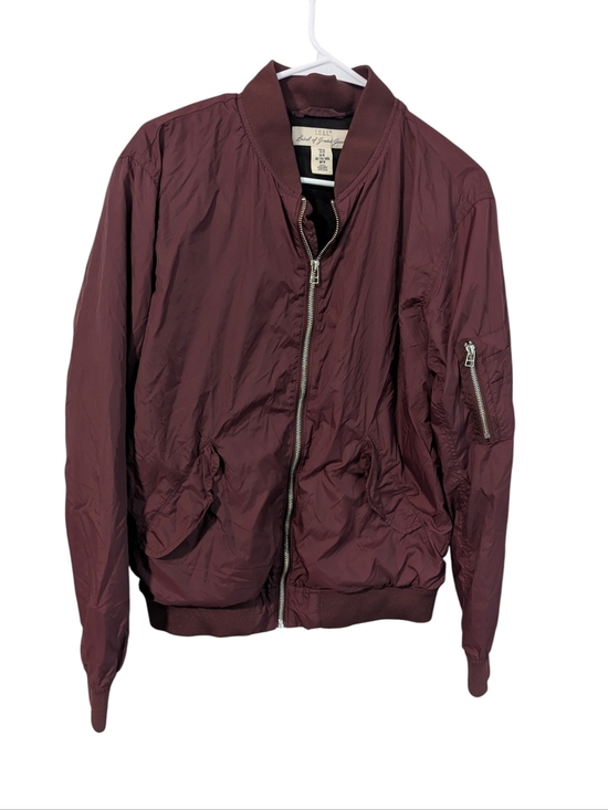 H&M Jackets & Blazers - H&M, Logo Burgandy Bomber Jacket, Size M